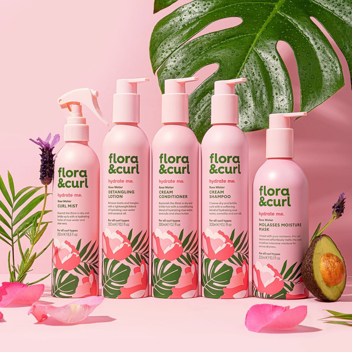 Flora & Curl Hydrate Me Rose Water Cream Conditioner 300ml