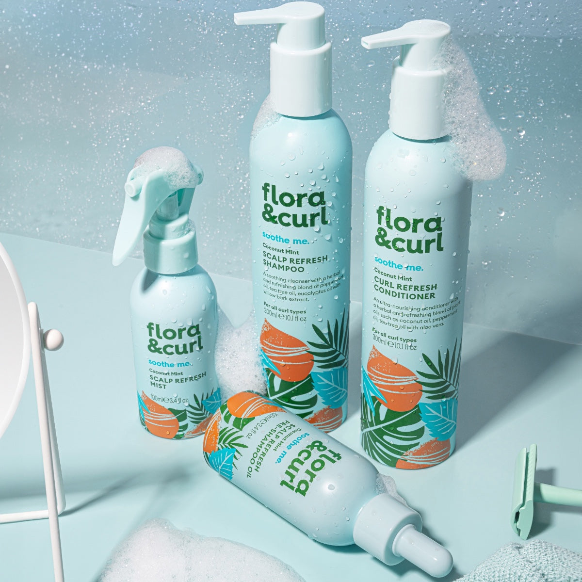 Flora & Curl Soothe Me Coconut Mint Scalp Refresh Shampoo 300ml